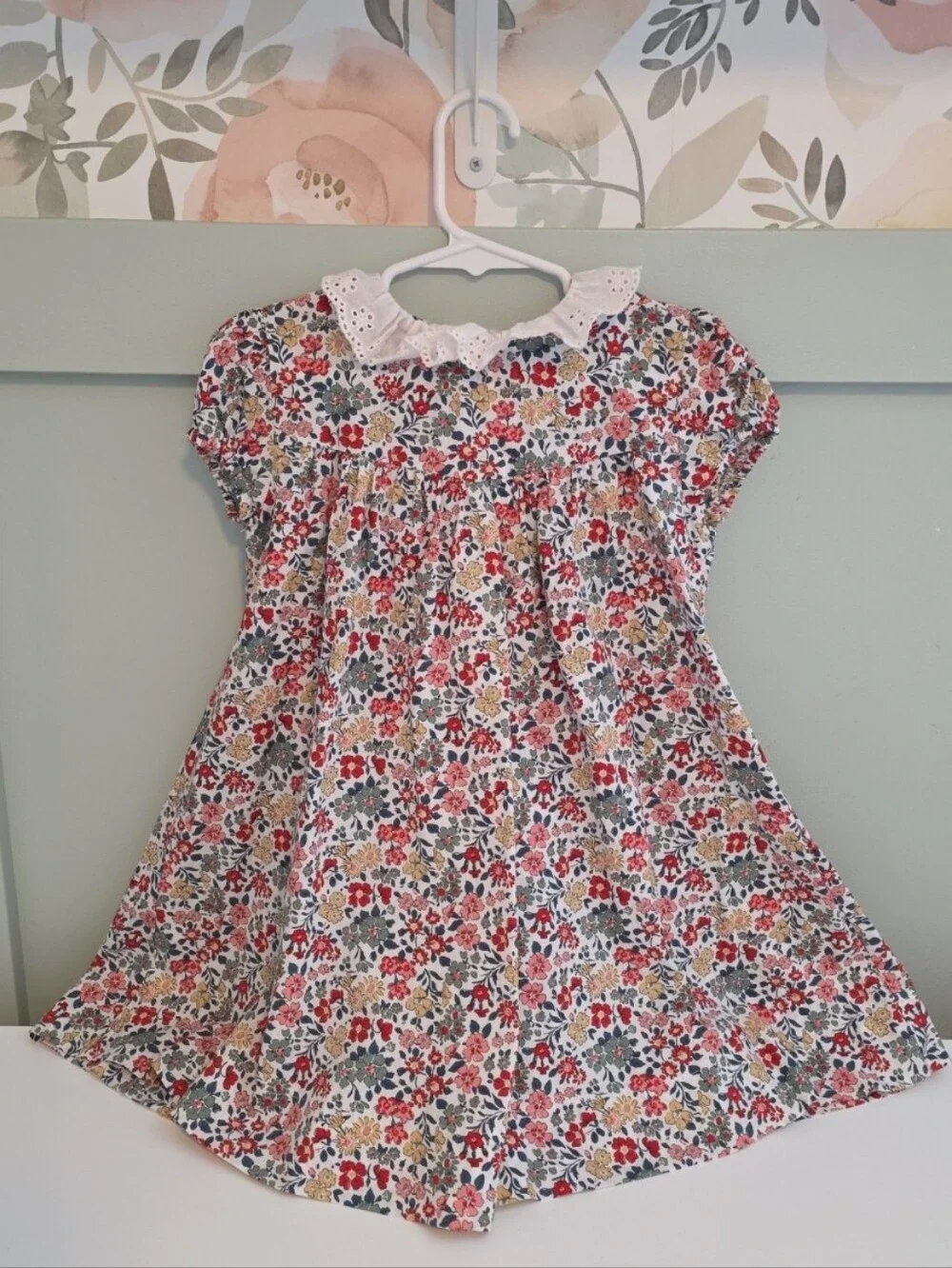 Belati Floral Dress with Lace Collar Cottagecore Smocked Brand 4 Or 4t